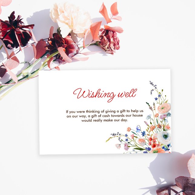 Tarjeta De Recepción Elegante Floral Desear Bien Ducha Bridal (Subido por el creador)