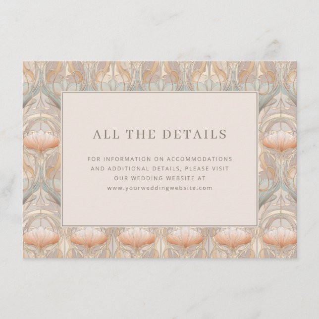 Tarjeta De Recepción Elegante Floral Pastel (Anverso)
