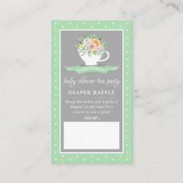 Tarjeta De Recepción Elegante Floral Teacup Baby Shower Tea Fiesta Diap