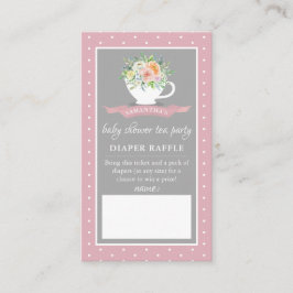 Tarjeta De Recepción Elegante Floral Teacup Baby Shower Tea Fiesta Diap