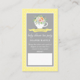 Tarjeta De Recepción Elegante Floral Teacup Baby Shower Tea Fiesta Diap