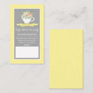 Tarjeta De Recepción Elegante Floral Teacup Baby Shower Tea Fiesta Diap