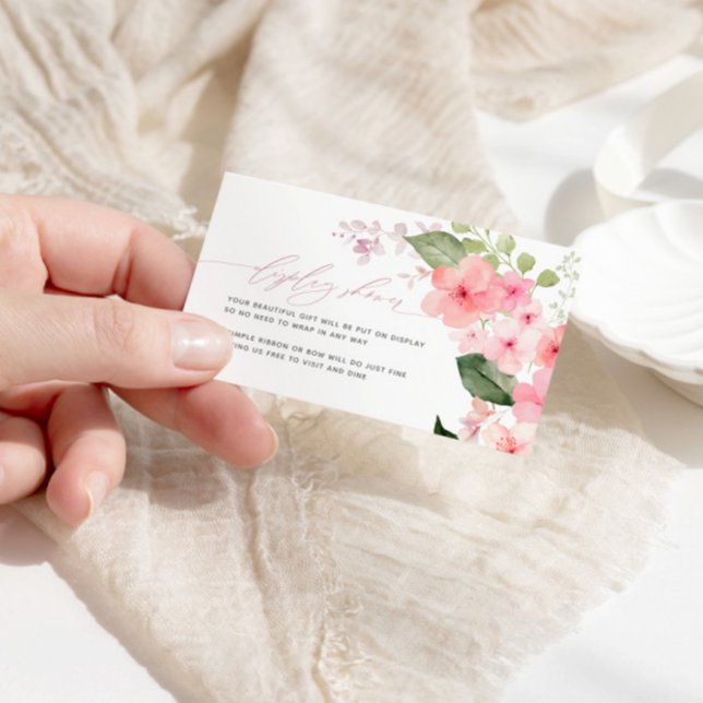 Tarjeta De Recepción Elegante Flores De Sakura Rosa Con Ducha (Subido por el creador)