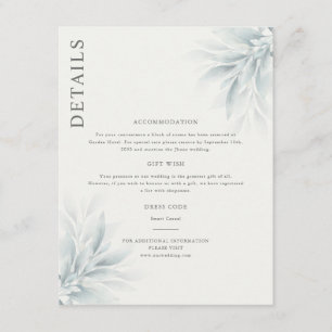 Tarjeta De Recepción Elegante Foliage Detalles Modernos
