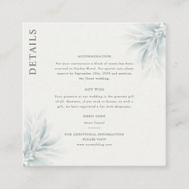 Tarjeta De Recepción Elegante Foliage Detalles Modernos