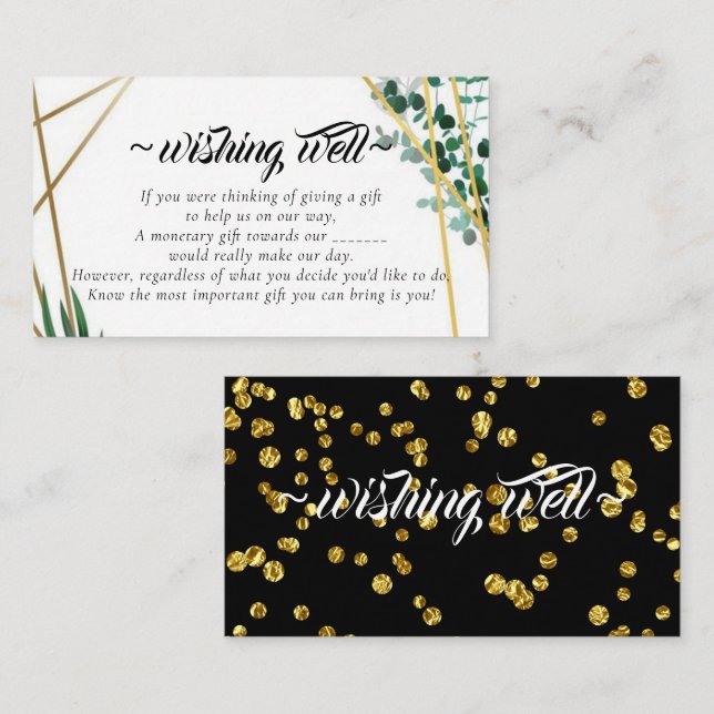 Tarjeta De Recepción Elegante Foliage Wiewell para el Boda (Anverso / Reverso)