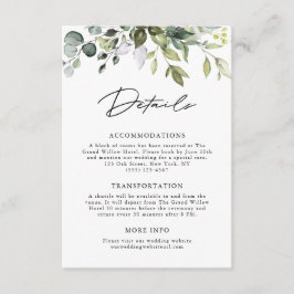 Tarjeta De Recepción Elegante Follaje de Eucalipto Bodas con Letra Mode