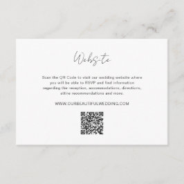 Tarjeta De Recepción Elegante Foto Código QR Boda moderno