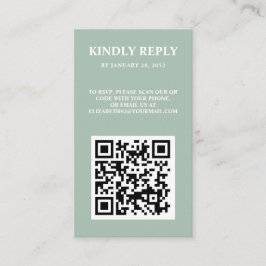 Tarjeta De Recepción Elegante foto de moda Código QR en línea RSVP