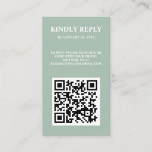 Tarjeta De Recepción Elegante foto de moda Código QR en línea RSVP