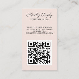 Tarjeta De Recepción Elegante foto de moda Código QR en línea RSVP
