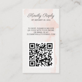 Tarjeta De Recepción Elegante foto de moda Código QR en línea RSVP