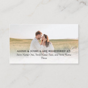 Tarjeta De Recepción Elegante foto de registro de regalos de Boda Minim