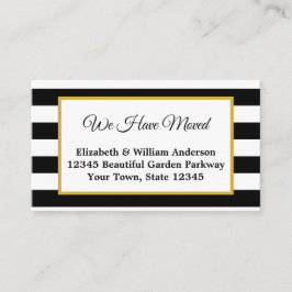 Tarjeta De Recepción Elegante franja blanca y negra que hemos movido