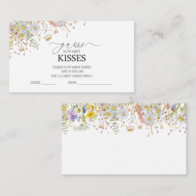 Tarjeta De Recepción Elegante gabinete de ducha de flores silvestres  (Anverso / Reverso)