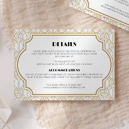 Tarjeta De Recepción Elegante Gatsby Art Decó detalles Bodas de los año