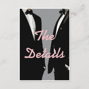 Tarjeta De Recepción Elegante Gay Masculino Moderno Boda Código QR