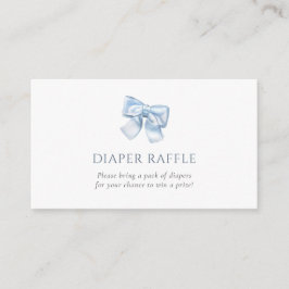 Tarjeta De Recepción Elegante Gingham Blue Coquette Bow Diaper Raffle