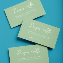 Elegante Green Diaper Raffle Baby Shower