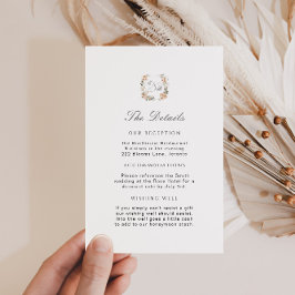 Tarjeta De Recepción Elegante Green Floral Garden Bodas Detalles Insert