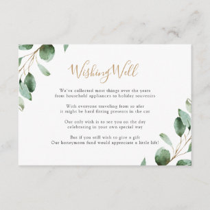 Tarjeta De Recepción Elegante Greenery Eucalipto Pozo de los Deseos