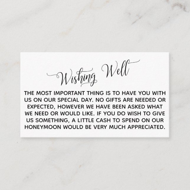 Tarjeta De Recepción Elegante guión de luna de miel que desea bien (Anverso)