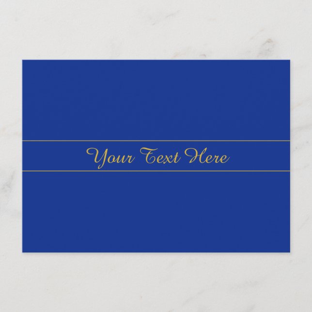 Tarjeta De Recepción Elegante guión dorado sobre fondo azul marino (Anverso)
