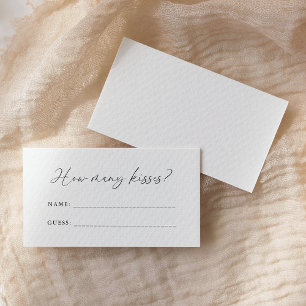 Tarjeta De Recepción Elegante Guión Escrito A Mano Cuántos Besos Juego