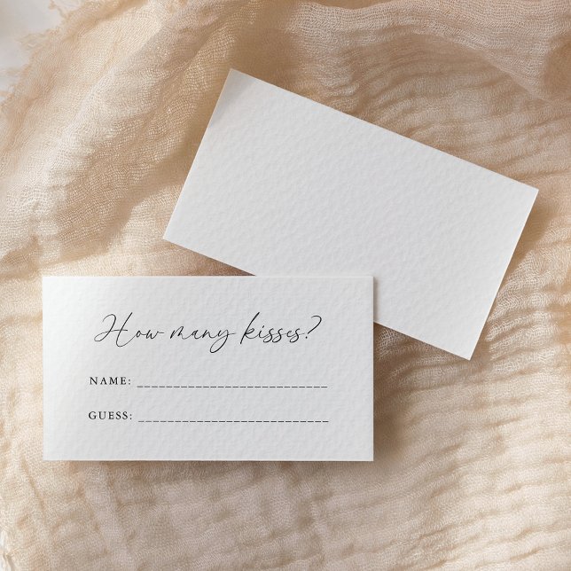 Tarjeta De Recepción Elegante Guión Escrito A Mano Cuántos Besos Juego (Subido por el creador)