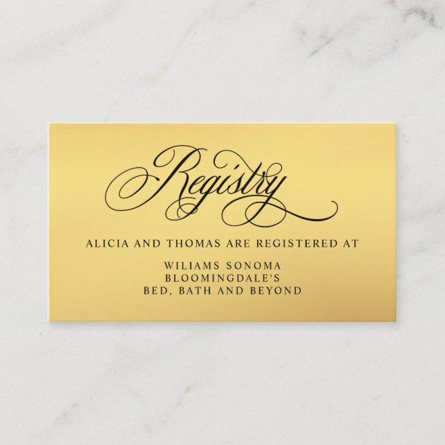 Tarjeta De Recepción Elegante guión florece el registro de novias (Anverso)