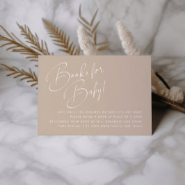 Tarjeta De Recepción Elegante guión Minimalista Libros Neutros Para El