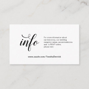 Tarjeta De Recepción Elegante guión negro, detalles Bodas, RSVP en líne