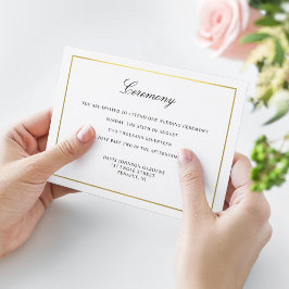 Tarjeta De Recepción Elegante guión oro y cierre de borde