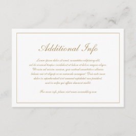 Tarjeta De Recepción Elegante guión simple Boda formal de oro
