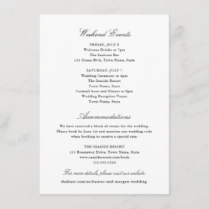 Tarjeta De Recepción Elegante Hotel en Blanco y Negro y Eventos de Fin 