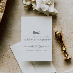 Tarjeta De Recepción Elegante Hotel Minimal Formal