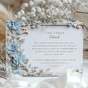 Tarjeta De Recepción Elegante Hydrangeas Azul Dusty