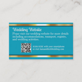 Tarjeta De Recepción Elegante información Verde azulada de Bodas de Aqu