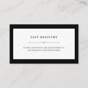 Tarjeta De Recepción Elegante Inscripción en el Registro de Regalos