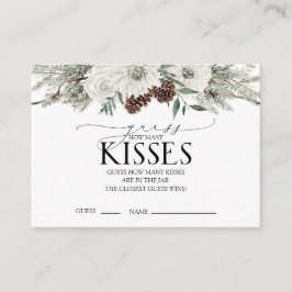 Tarjeta De Recepción Elegante invierno: cuántos besos de acuarela flora