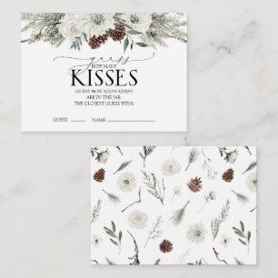 Tarjeta De Recepción Elegante invierno: cuántos besos de acuarela flora