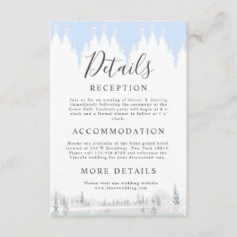 Tarjeta De Recepción Elegante invierno Wonderland Snowflakes