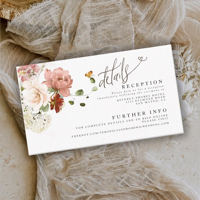 Tarjeta De Recepción Elegante jardín floral acuático (Subido por el creador)