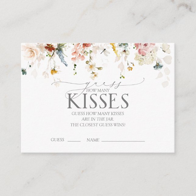 Tarjeta De Recepción Elegante Jardín Flores Novias Jugar Ducha (Anverso)