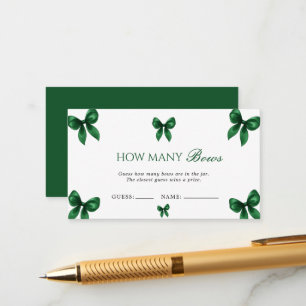 Tarjeta De Recepción Elegante Juego de Adivina Cuántos Lazos de Verde E
