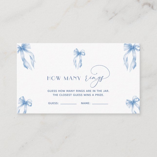 Tarjeta De Recepción Elegante Juego de Anillos de Adivina Cómo con Lazo (Anverso)