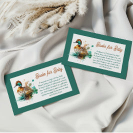 Tarjeta De Recepción Elegante juego de Baby Shower de pato mallard enma