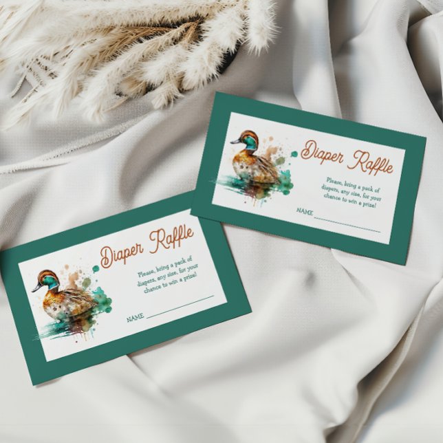 Tarjeta De Recepción Elegante juego de Baby Shower de pato mallard enma (Subido por el creador)