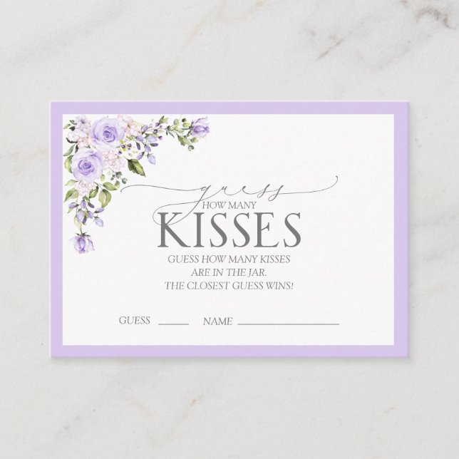Tarjeta De Recepción Elegante juego de ducha con flores de lavanda de L (Anverso)