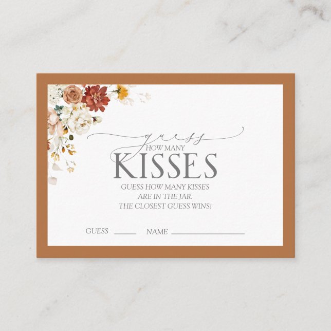 Tarjeta De Recepción Elegante juego de ducha de novia Naranja de óxido  (Anverso)